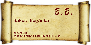 Bakos Bogárka névjegykártya